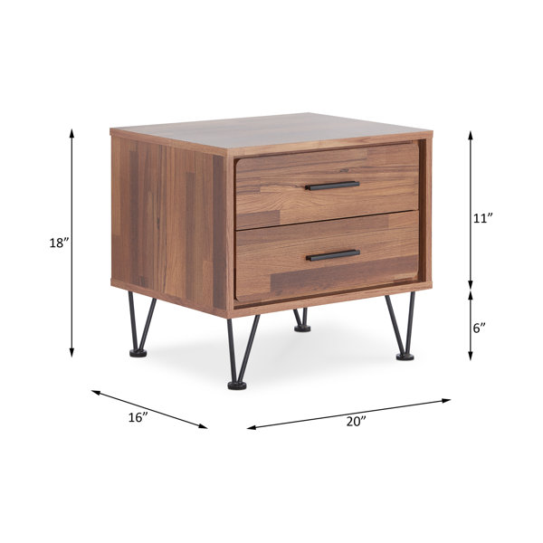 Mistana™ Wolfe 2Drawer Nightstand & Reviews Wayfair